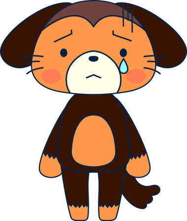 This is a full-length illustration of the cute dog character.のイラスト素材