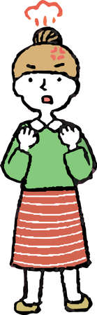 This is a Illustration of a woman face and pose.のイラスト素材