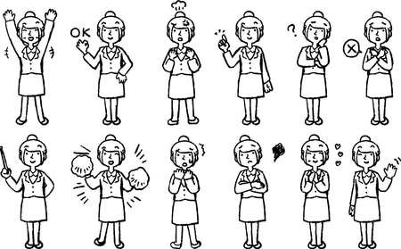 This is an illustration of a job-hunting girl student face and pose.のイラスト素材