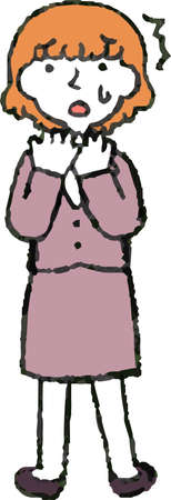 This is an Illustration of a Business woman face and pose.のイラスト素材