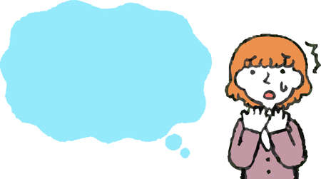 This is a Illustration of a Upper body of Business woman face and pose with Speech Balloonのイラスト素材