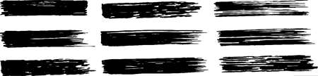 This is a illustration of a long black thick brushstrokeのイラスト素材