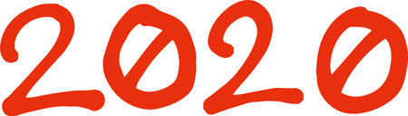This is a illustration of Handwritten 2020 character illustration
