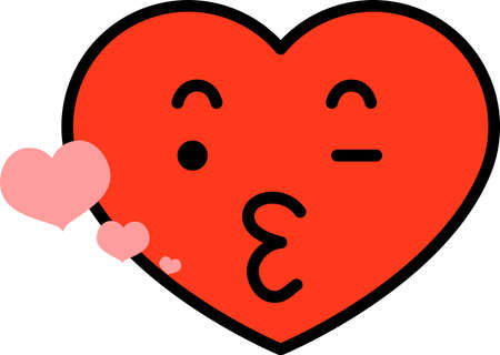 This is a illustration of Heart emoticon iconのイラスト素材