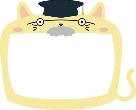 This is a illustration of Cute Cat whiteboardのイラスト素材