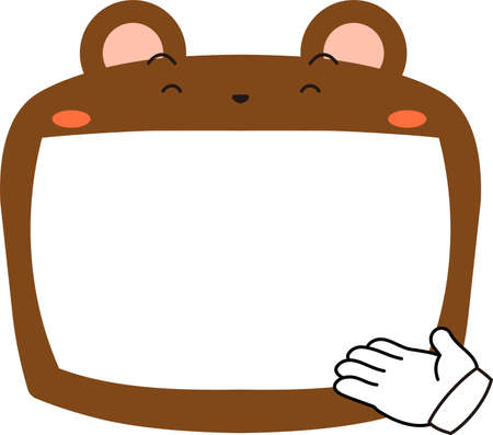 This is a illustration of Cute Bear whiteboardのイラスト素材