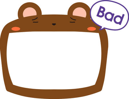 This is a illustration of Cute Bear whiteboardのイラスト素材