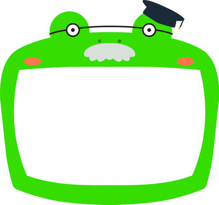 This is a illustration of Cute frog whiteboard のイラスト素材