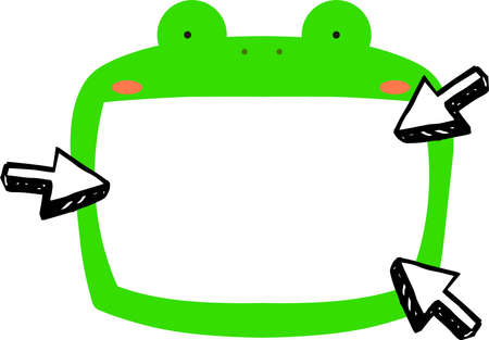 This is a illustration of Cute frog whiteboard のイラスト素材