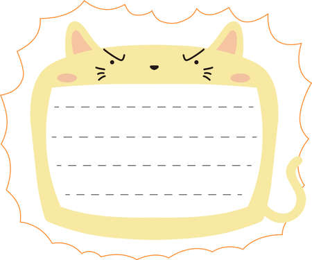This is a illustration of Cute Cat noteboard のイラスト素材