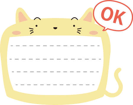 This is a illustration of Cute Cat noteboard のイラスト素材
