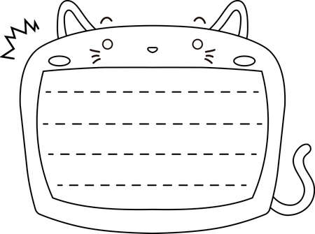 This is a illustration of Cute Cat noteboard のイラスト素材