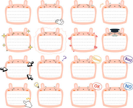 This is a illustration of Cute Rabbit noteboardのイラスト素材