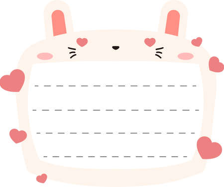 This is a illustration of Cute Rabbit noteboardのイラスト素材