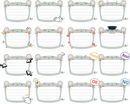 This is a illustration of Cute mouse noteboardのイラスト素材