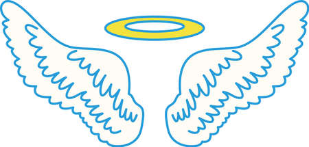 This is a illustration of Cute Angel wings with angel ringのイラスト素材