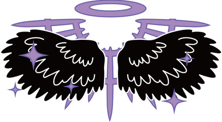 This is a illustration of Divine Angel wings with haloのイラスト素材