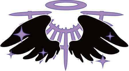 This is a illustration of Divine Angel wings with haloのイラスト素材