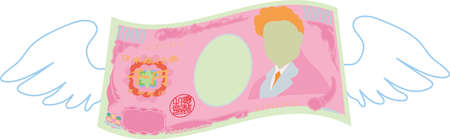 This is a illustration of Feathered Deformed Japan's 1000 yen note のイラスト素材