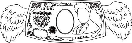 This is a illustration of Feathered Deformed Japan's 1000 yen note のイラスト素材