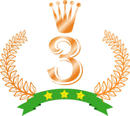 This is a illustration of Wide Round frame of laurel and crown and Ribbonのイラスト素材