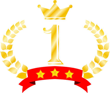 This is a illustration of Wide Round frame of laurel and crown and Ribbonのイラスト素材