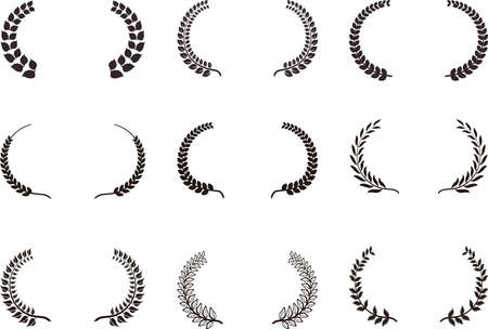 This is a illustration of Wide Round frame of laurelのイラスト素材