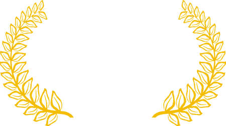 This is a illustration of Wide Round frame of laurel のイラスト素材