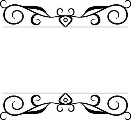 This is a illustration of Top and bottom antique pattern frame のイラスト素材