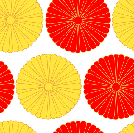 This is a illustration of Beautiful Chrysanthemum crest Japanese style pattern 