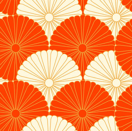 This is a illustration of Beautiful Chrysanthemum crest Japanese style pattern のイラスト素材