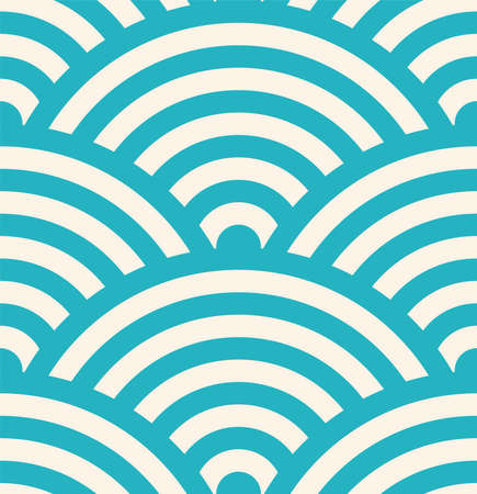 This is a illustration of Japanese pattern of wavesのイラスト素材