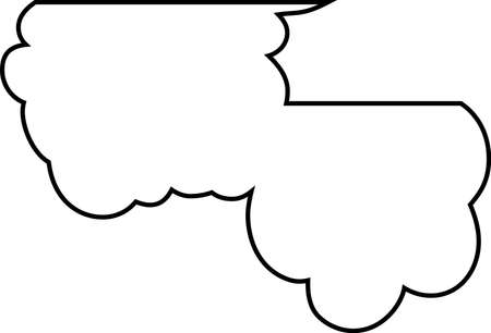 This is a illustration of Cute cartoon cloud speech bubble connected sidewaysのイラスト素材