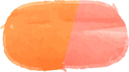 This is a illustration of Horizontal circular frame with warm watercolor textureのイラスト素材