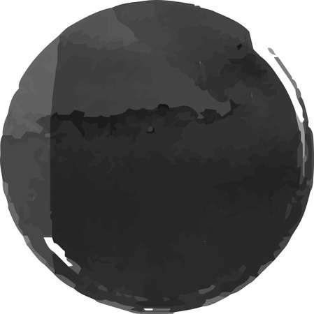 This is a illustration of Black Watercolor Circle drawn with a brushletのイラスト素材