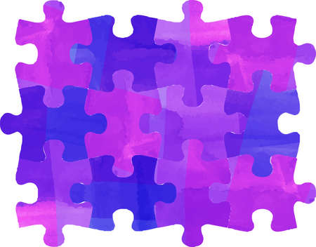 This is a illustration of Watercolor Puzzleのイラスト素材