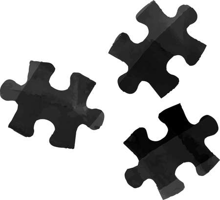 This is a illustration of Monochrome Watercolor Puzzleのイラスト素材