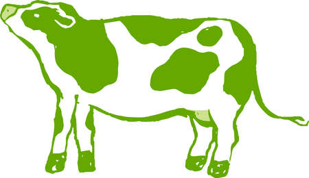 This is a illustration of Hand drawn realistic dairy cowillustrationのイラスト素材