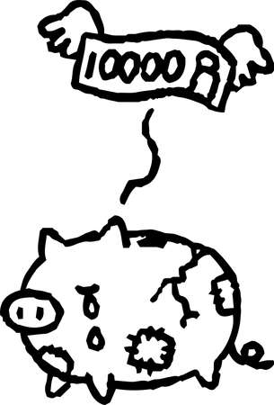 This is a illustration of Monochrome Illustration showing the stock market crashのイラスト素材