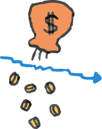 This is a illustration of Illustration showing the stock market crashのイラスト素材