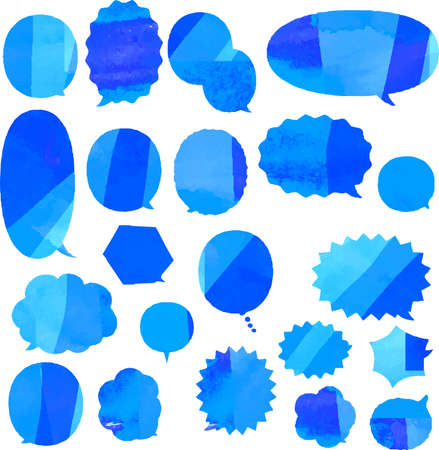 This is a illustration of Cold Watercolor-like  Cartoon speech balloonのイラスト素材