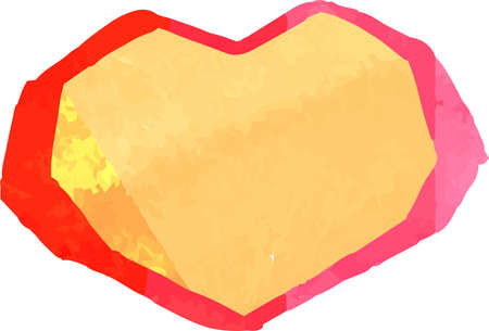 This is a illustration of Warm Watercolor-like handwriting Cute heart with Red frameのイラスト素材