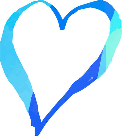 This is a illustration of Cold Watercolor-like handwriting Cute heartのイラスト素材