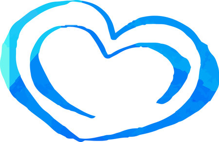 This is a illustration of Cold Watercolor-like handwriting Cute heartのイラスト素材