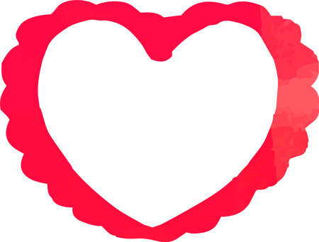 This is a illustration of Warm Watercolor-like handwriting Cute heartのイラスト素材
