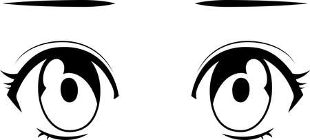 This is a illustration of Monochrome Cute anime-style eyes in normal timesのイラスト素材