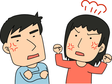 This is a illustration of Husband and wife quarrelのイラスト素材