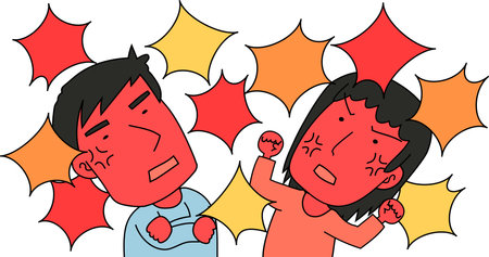 This is a illustration of Husband and wife quarrelのイラスト素材