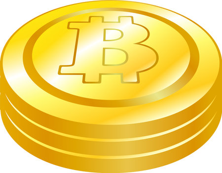 This is a illustration of 3 stacked Bitcoin medalsのイラスト素材