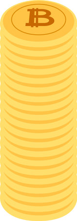 This is a illustration of Stacked Bitcoin medalsのイラスト素材